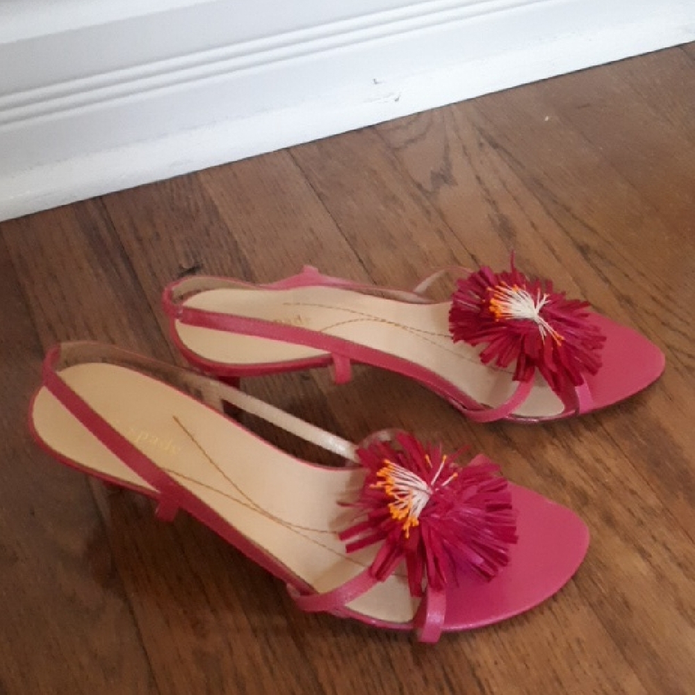 Kate Spade Pink Sandals with Red Floral Detail